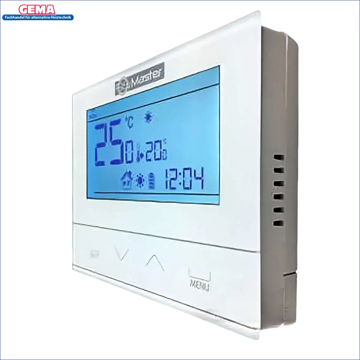Weißer digitaler Thermostat für Zimmerregler Wochensteuerung mit Hintergrundbeleuchtung Aufputz